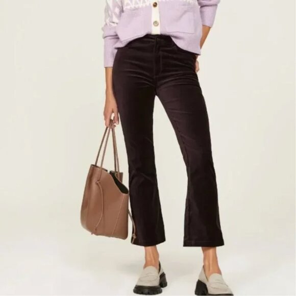 PAIGE Pants - Paige Claudine Velvet Pants in black cherry size 26